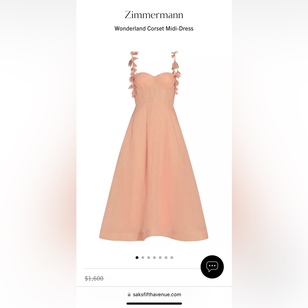 Zimmermann wonderland corset midi dress 0P